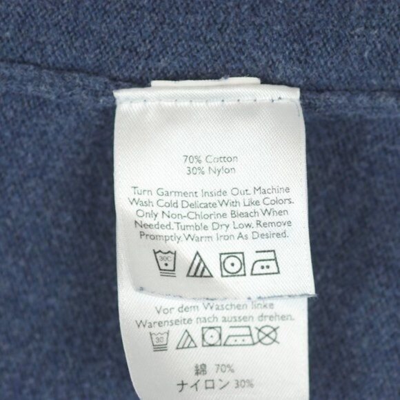 Eddie Bauer Women's Small Blue Cotton Blend V-Neck Tight Knit Sweater - Picture 6 of 6